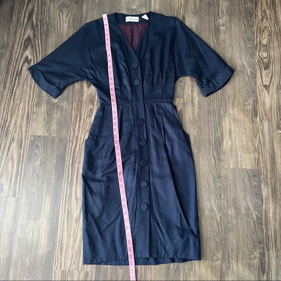 Nipon Boutique Vintage Navy Blue 60s Inspired Dress - Picture 14 of 16